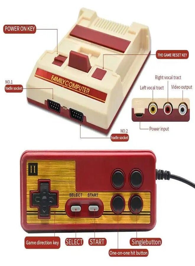 Family Computer English Retro Family Computer Video Game Console Built In 1000 Classic Games With Dual Controllers And AV Output For TV - Image 5